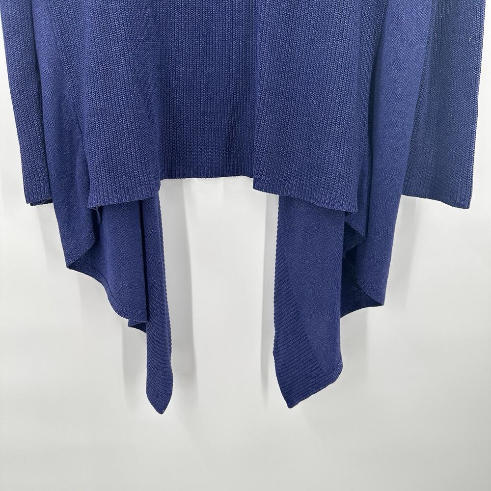 Eileen Fisher Sweater Womens Medium Purple Cardigan Drapey Silk Blend Asymmetric - Picture 6 of 12